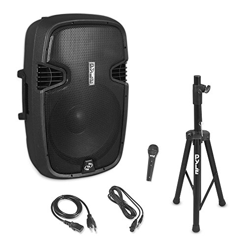 Product Cover Pyle PPHP155ST Wireless Portable PA Speaker System - 1500W High Powered Bluetooth Compatible Active Outdoor Sound Speakers w/ USB SD MP3 RCA - 35mm Mount, Stand, Microphone, Power Cable, Black, 15