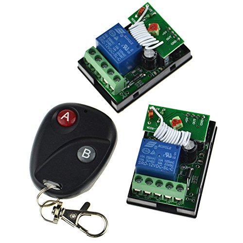 Product Cover 12V 10A One Channel Relay RF Wireless Remote Control 2 Receivers Momentary Switch