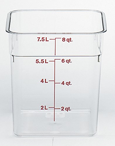 Product Cover Cambro 8SFSCW135 CamSquare Food Storage Containers, Set of 2 (8-Quart, Polycarbonate, NSF)