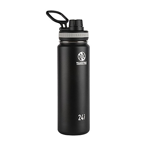Product Cover Takeya 50041, Black Originals Vacuum-Insulated Stainless-Steel Water Bottle, 24oz, 24 oz