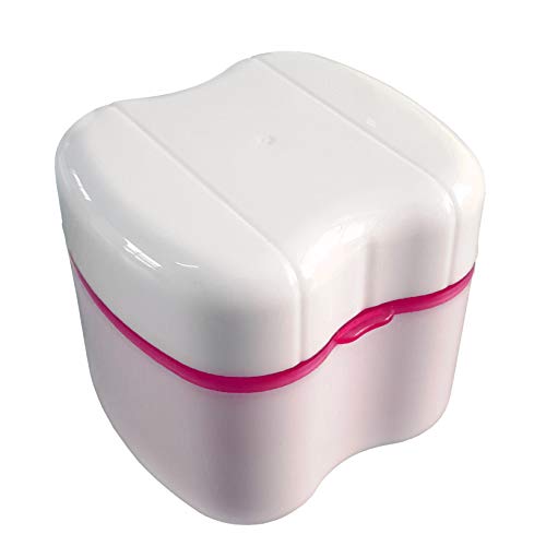 Product Cover Gus Craft New and Improved! 2016 Version of Carnation Pink Denture Box with Specially Designed Holder for Rinse Basket, Great for Dental Care, Easy to Open, Store and Retrieve (Carnation Pink)