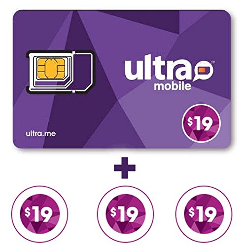 Product Cover Ultra Mobile Triple Punch Sim Card + 3 Months $19 Plan