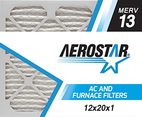 Product Cover Aerostar 12x20x1 MERV 13, Pleated Air Filter, 12x20x1, Box of 6, Made in The USA