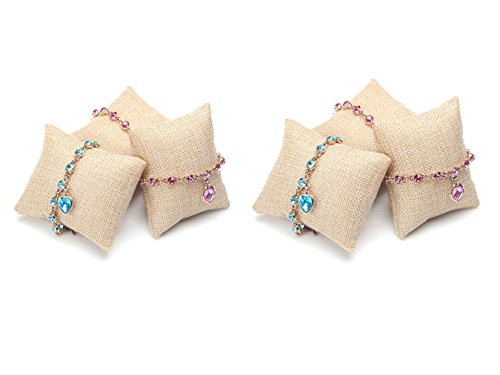 Product Cover JUMUU 6-Pieces Small Linen Bracelet Watch Pillow Jewelry Displays 3.2