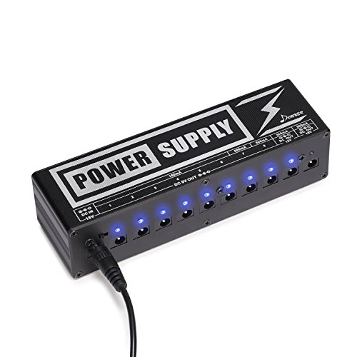 Product Cover Donner DP-2 Guitar Pedal Power Supply High Current 10 Isolated DC Output for 9V/12V/18V Effect Pedals