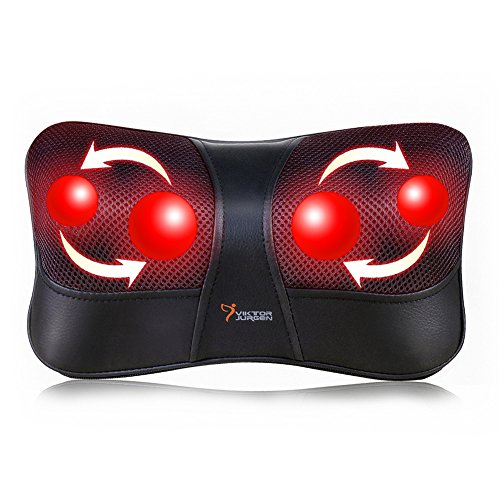 Product Cover Shiatsu Back and Neck Massager, VIKTOR JURGEN Deep Tissue Kneading Neck Massage Pillow with Heat for Full Body Muscle, Shoulder, Foot at Home, Car, Office, Relaxation Gifts for Men, Women