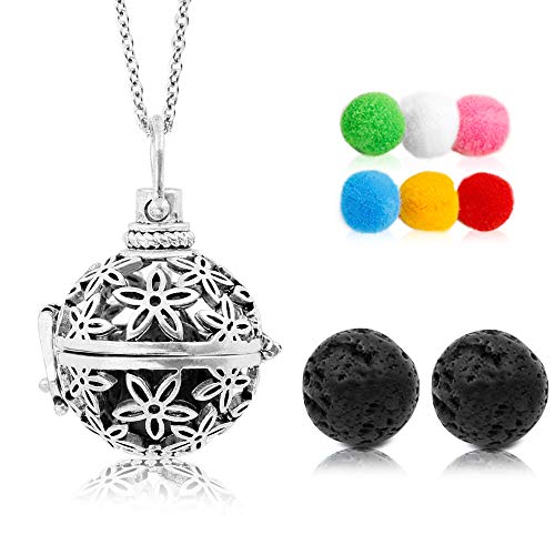 Product Cover Lava Stone Aromatherapy Essential Oil Diffuser Necklace Pendant/Locket Antique Silver with 24