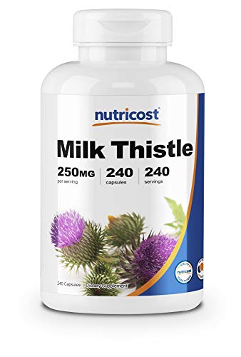 Product Cover Nutricost Milk Thistle 250mg, 240 Veggie Capsules - Non-GMO and Gluten Free