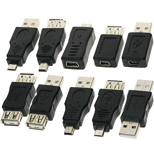 Product Cover RIJER OTG 5 Pin F/M mini Changer Adapter Converter USB Male to Female Micro USB (10 adapters)