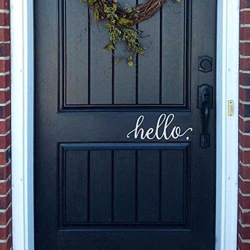 Product Cover BATTOO Hello Wall Decal Farmhouse Wall Decor Hello. Door Decal Vinyl Lettering for Front Door Country Cottage Decor(9