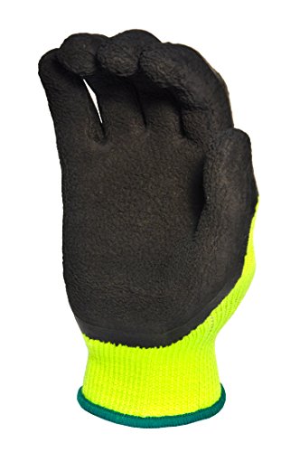 Product Cover G & F - 3 Pairs Pack XL Premium High Visibility Work and gardening Gloves for Men and Women. MicroFoam Double Textured Latex Waterproof Coated Palm and Fingers Gloves for Gardening Work
