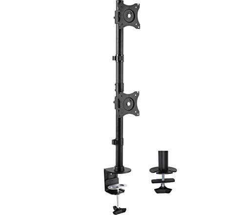 Product Cover VIVO Dual Computer Monitor Desk Mount Stand Vertical Array for 2 Screens up to 27 inches (STAND-V002R)