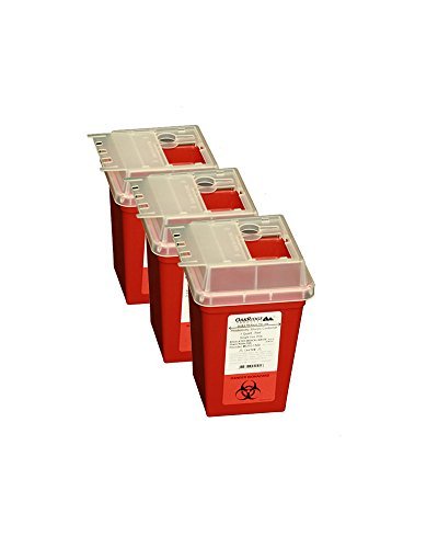 Product Cover OakRidge Products Sharps and Biohazard Disposal Container 1 Quart Size (Pack of 3)