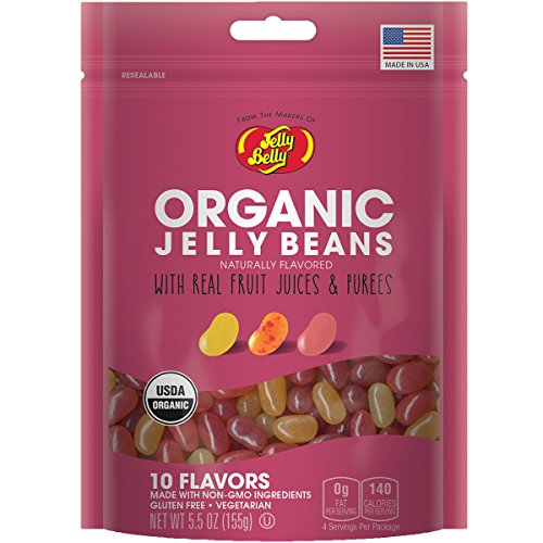 Product Cover Jelly Belly Organic 10 Flavor Jelly Beans in Resealable Standup Pouch (5.5 Ounce)