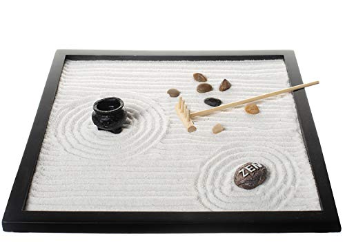 Product Cover Tabletop Sand Zen Garden with Rocks and rake for Your Desk from Tatum & Shea