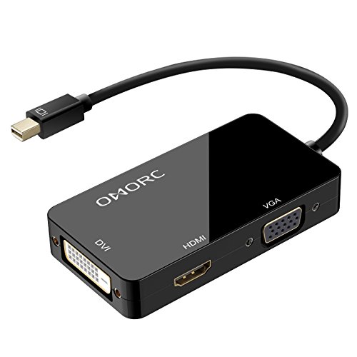 Product Cover VicTec 3-in-1 Mini DisplayPort (Thunderbolt) to DVI VGA HDMI TV Adapter Cable for Apple iMac and MacBook Surface Book Surface Pro 3/4 ThinkPad X1 - Black