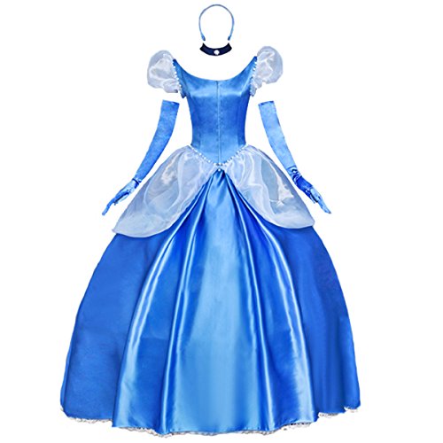 Product Cover Angelaicos Womens Princess Dress Lolita Layered Party Costume Ball Gown (M, Blue)