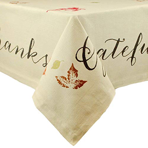 Product Cover DII 100% Cotton, Machine Washable, Printed Kitchen Tablecloth For Dinner Parties, Fall, Holidays & Thanksgiving - 60x104