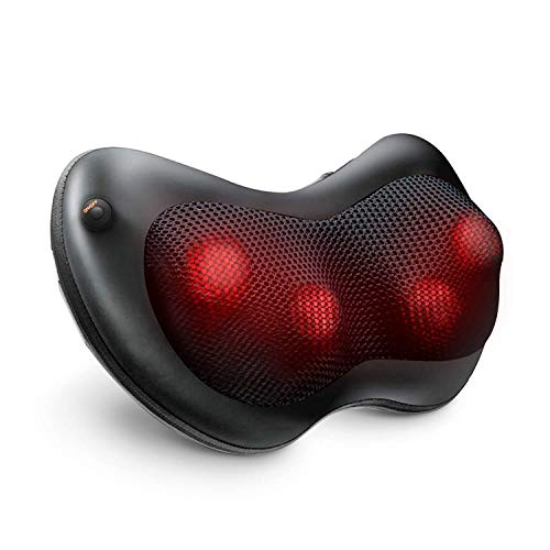 Product Cover Naipo Massage Pillow Neck Back Massager with Heat, Shiatsu Deep Kneading for Shoulder Leg Foot and Full Body Pain Relief, Stress Relax at Home Office and Car - Black