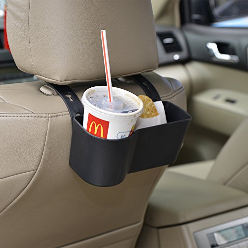Product Cover Car Headrest Seat Back Organizer Cup Holder Drink Pocket Food Tray Universal Liberate Your Hands. for a More Convenient Time in Your Car(Black)
