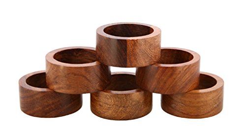 Product Cover Shalinindia Napkin Rings Handcrafted In Natural Wood-Set of 6 Rings,RH_Z_1708_S6