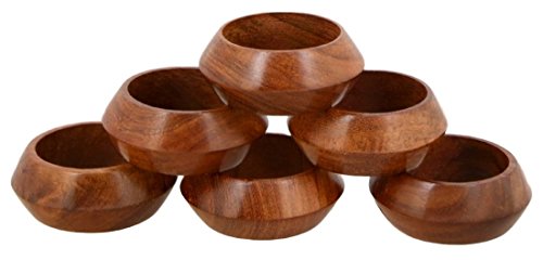 Product Cover Shalinindia  Handmade Wood Napkin Ring Set (Artisan Crafted in India), Set of 6