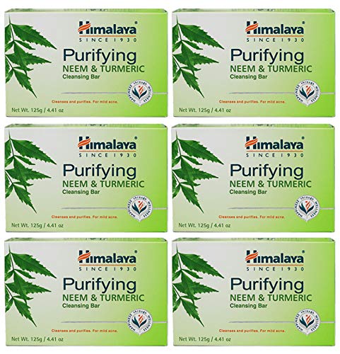 Product Cover Himalaya Purifying Neem & Turmeric Cleansing Bar for Clean and Healthy Looking Skin, 4.41 Oz/125 gm (6 Pack)