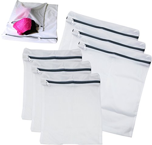 Product Cover 6 Pack - SimpleHouseware Laundry Bra Lingerie Mesh Wash Bag (3 Large & 3 Medium)
