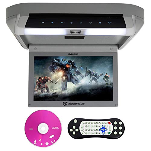 Product Cover Rockville RVD10HD-GR Flip Down Monitor DVD Player, HDMI, USB, Games, LED, 10.1
