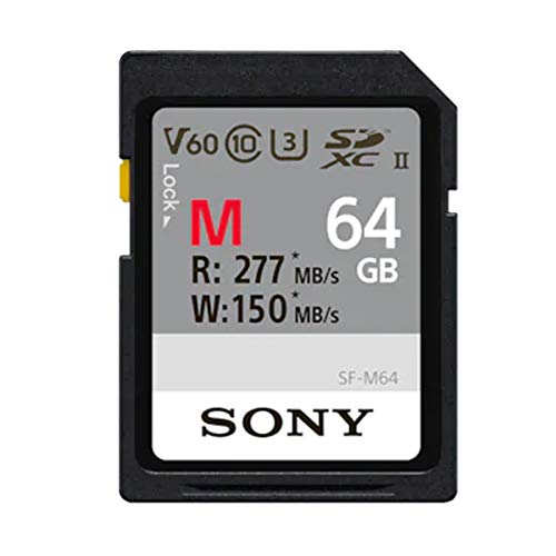 Product Cover Sony M Series SDXC UHS-II Card 64GB, V60, CL10, U3, Max R277MB/S, W150MB/S (SF-M64/T2)