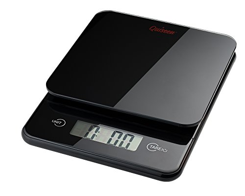 Product Cover Quiseen Compact Digital Kitchen Food Scale - 11lbs / 5kg Capacity (Black)