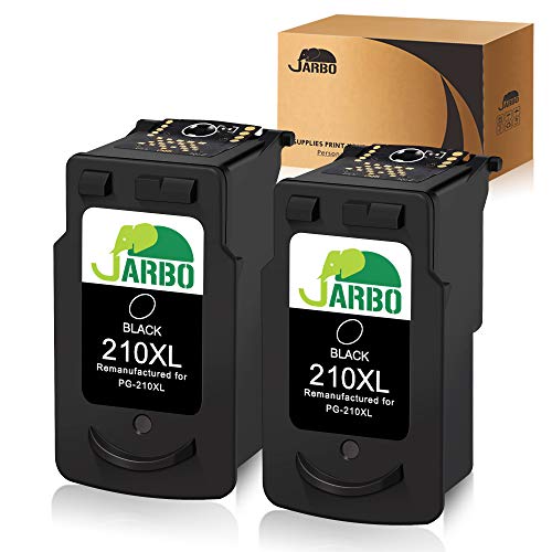 Product Cover JARBO Remanufactured for Canon PG-210XL 210 XL Ink Cartridges, 2 Black, Used in Canon PIXMA MP495 IP2702 MP230 MP240 MP250 MP280 MP480 MP490 MP499 MX330 MX340 MX350 MX410 MX420 Printer