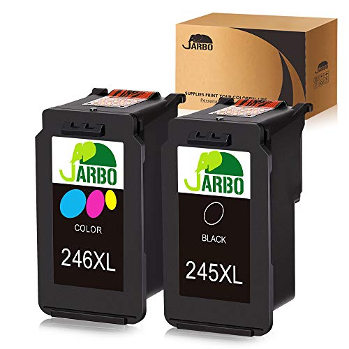 Product Cover JARBO Compatible Ink Cartridge Replacement for Canon Pg-245Xl Cl-246Xl PG-243 CL-244 Combo Pack, 1 Black+1 Tri-Color, for Canon PIXMA MG2520 MG2522 MG2525 MG2920 MG3020 MG2922 MG2924 MG2420 MX490