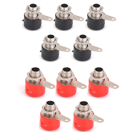 Product Cover Generic Imported 4mm Insulated Banana Socket Connectors New 10Pcs Red+Black