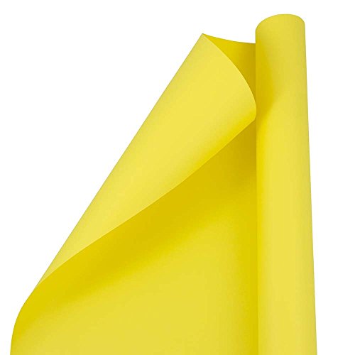 Product Cover JAM PAPER Gift Wrap - Matte Wrapping Paper - 25 Sq Ft - Matte Yellow - Roll Sold Individually