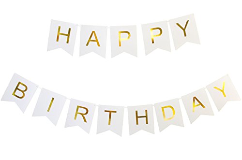 Product Cover KEIRA PRINCE CRAFTS HAPPY BIRTHDAY BANNER (WHITE, GOLD)