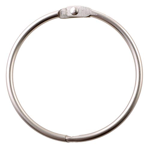 Product Cover SlipX Solutions Brushed Nickel Simple Slide Shower Curtain Rings Provide Effortless Gliding on Standard Shower Rods (Rust Resistant, Snap Closure, Set of 12)
