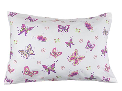 Product Cover BB MY BEST BUDDY Toddler Kids Pillowcase for Boys and Girls - Butterfly/Butterflies 13 x 18 - shrinks to fit - 100% Cotton - Naturally Hypoallergenic and Soft - Designed in USA - Machine Washable