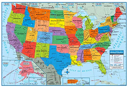 Product Cover Superior Mapping Company United States Poster Size Wall Map 40 x 28 with Cities (1 Map)