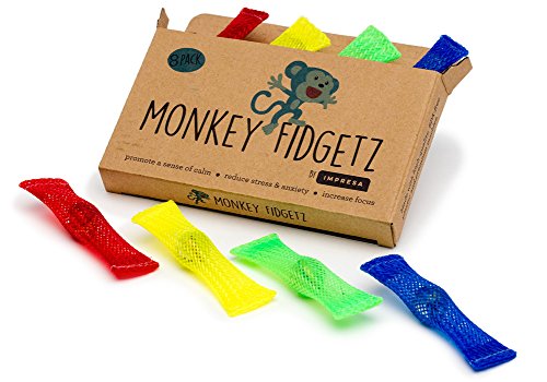 Product Cover Monkey Fidgetz Mesh-and-Marble Fidget Toy - 8-Pack - Stress/Anxiety Relief for Adults and Kids - Great Mesh and Marble Toys for Sensory Need - BPA-Free - by Impresa