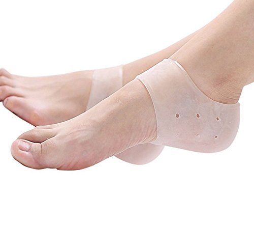 Product Cover BeautyMoodUS 2 Pairs Plantar Fasciitis Silicone Gel Sleeve Breathable Protective Heel Air Support ，Reduce Pressure on Heel, Relief Heel Pain and Cracked Heel