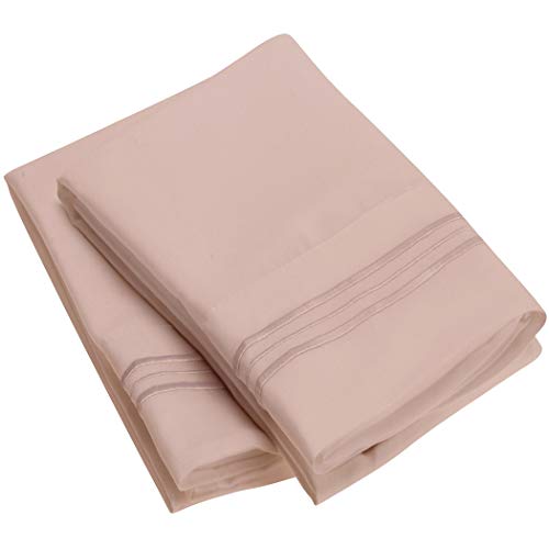 Product Cover Mellanni Luxury Pillowcase Set - Brushed Microfiber 1800 Bedding - Wrinkle, Fade, Stain Resistant - Hypoallergenic (Set of 2 King Size, Tan)