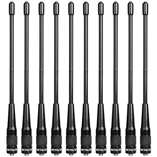 Product Cover Retevis RHD-701 Walkie Talkie Antenna SMA-F Dual Band Antenna Compatible with Baofeng UV-5R BF-888S Retevis H-777 Walkie Talkie (10 Pack)