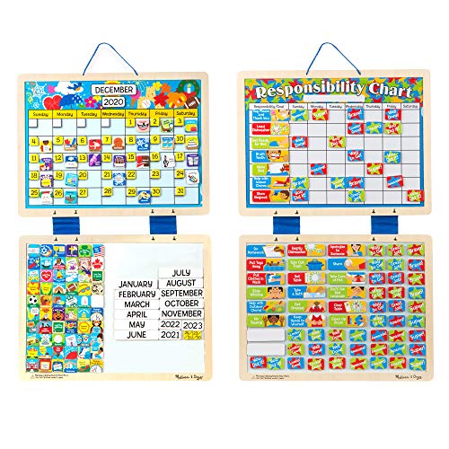 Product Cover Melissa & Doug Kids' Magnetic Calendar and Responsibility Chart Set With 120+ Magnets to Track Schedules, Tasks, and Behaviors