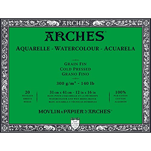 Product Cover Arches Watercolor Paper Block, Cold Press, 12