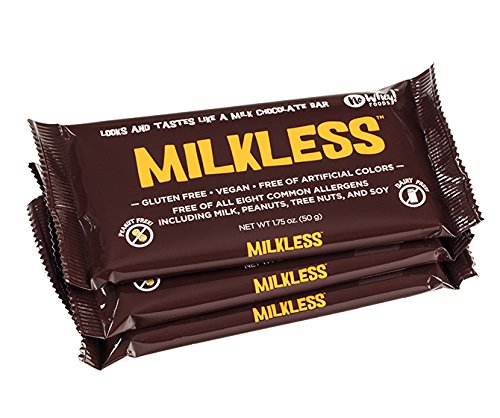 Product Cover No Whey Foods - Milkless Chocolate Bars (3 Pack) - Vegan, Dairy Free, Peanut Free, Nut Free, Soy Free, Gluten Free