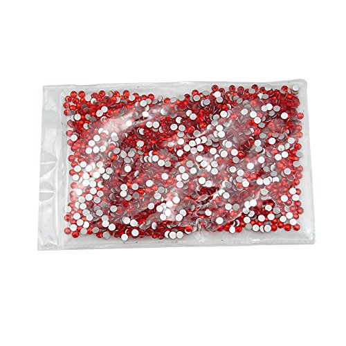 Product Cover Yueton 1440pcs 3mm(12ss) DIY Crystal Round Flatback Rhinestone Nail Art Cellphone Case Decoration (Red)