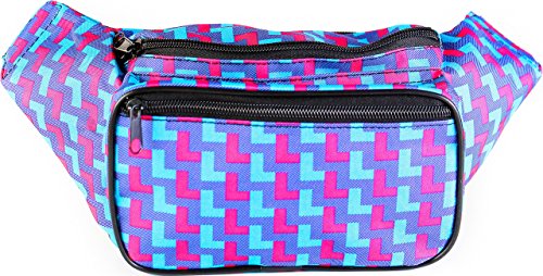 Product Cover SoJourner Black Fanny Pack - Packs for men, women | 80s 90s Vintage Retro Waist Bag Neon Party Belt Bags