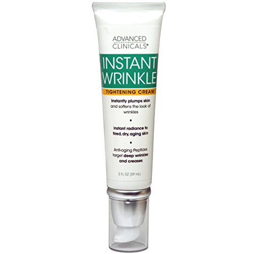 Product Cover Advanced Clinicals Instant Wrinkle Tightening Cream. Targets and improves the look of sagging skin, dryness, aging, tired skin, wrinkles, and fine lines. Oat Extract, Vitamin E, and Aloe Vera. 2oz
