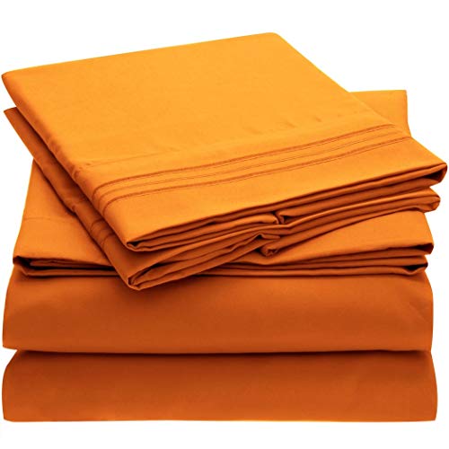 Product Cover Mellanni Bed Sheet Set - Brushed Microfiber 1800 Bedding - Wrinkle, Fade, Stain Resistant - 4 Piece (Queen, Persimmon)